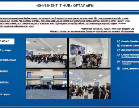 SHYMKENT IT HUB – ИННОВАЦИЯ МЕН МҮМКІНДІКТЕР ОРТАЛЫҒЫ